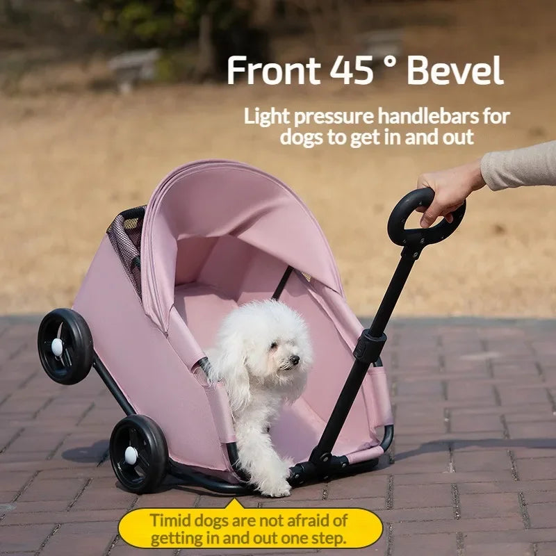 Pet Travel Carrier Stroller with Sun Cover