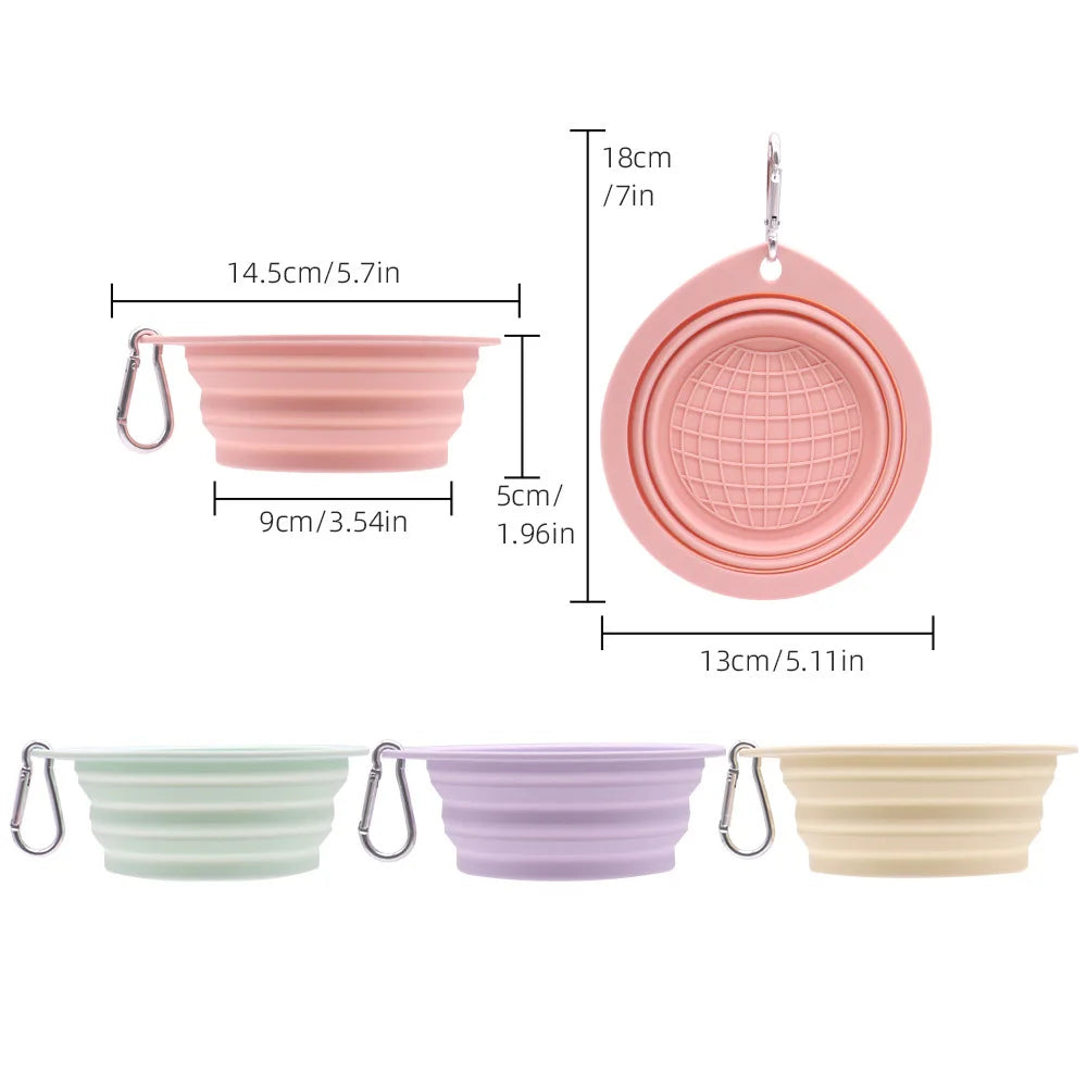 Portable Dog Bowl Foldable - Pet Travel Water & Food Bowl Collapsible Feeding Dish for Dogs Outdoor Camping Hiking