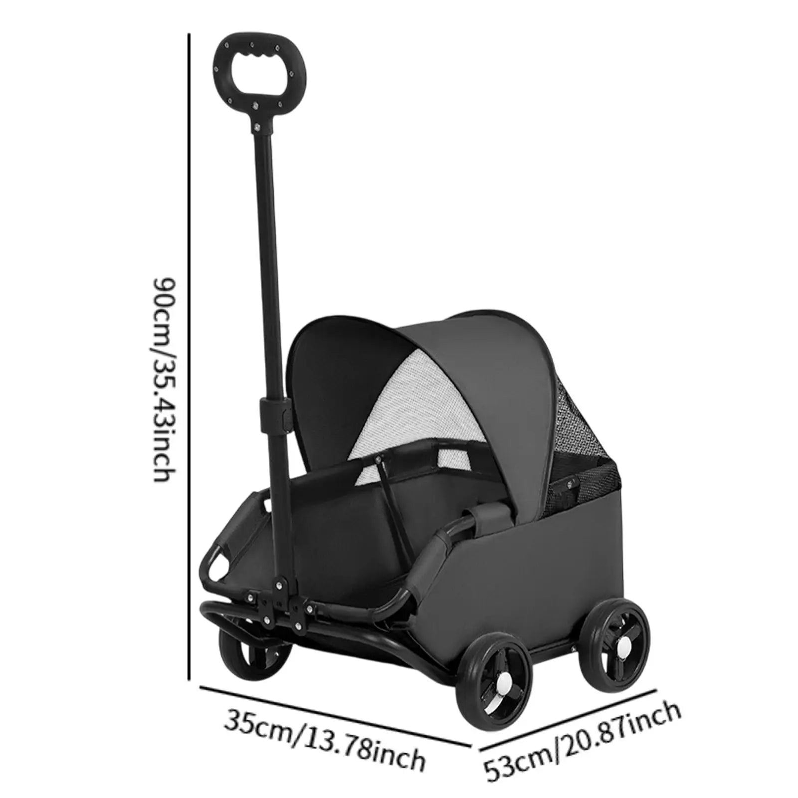 Pet Travel Carrier Stroller with Sun Cover